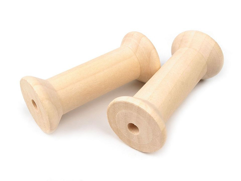 Wooden spool 36x80 mm, natural light, 10 pcs