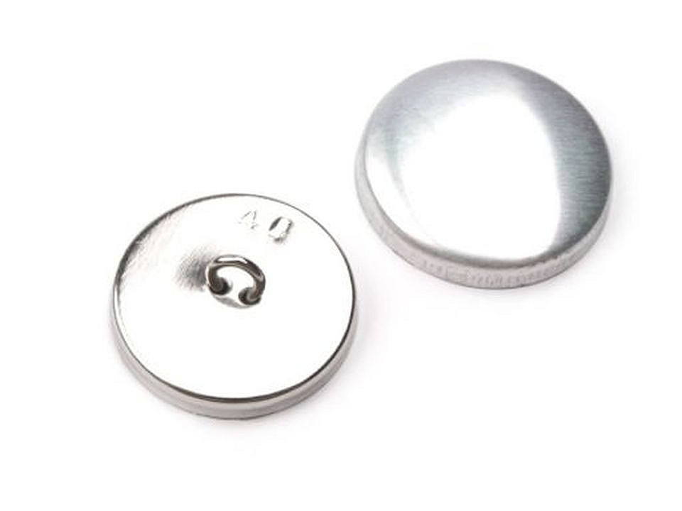 40 Full Metal Upholstery Button, Nickel, 100 Pack