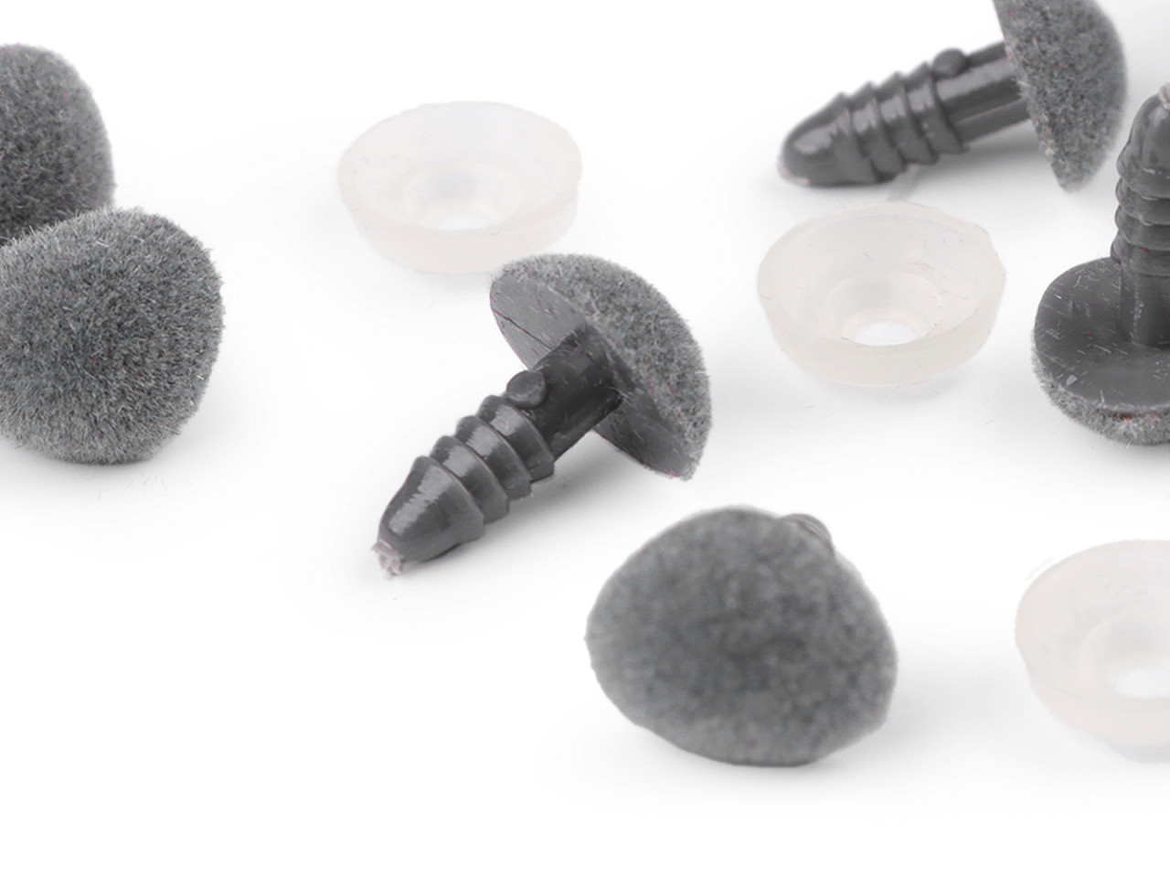 Velvet nose with 11x14 mm fuse, gray, 10 set