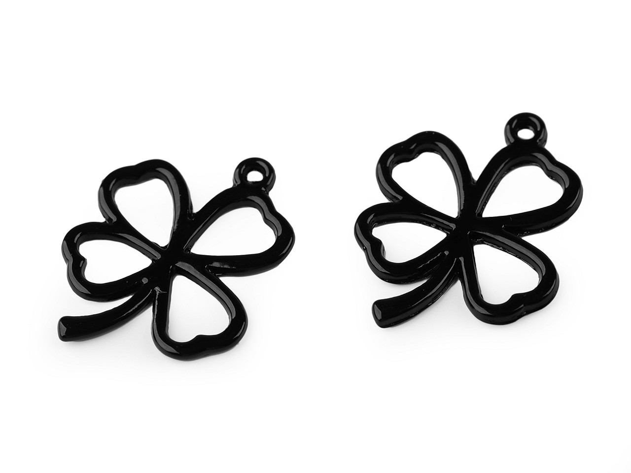 Four-leaf clover pendant 20x24 mm, black varnish, 10 pcs