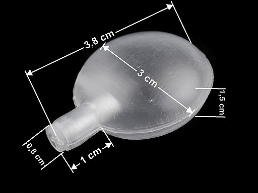 Whistle for textile products Ø30 and 35 mm, transparent, 5 pcs