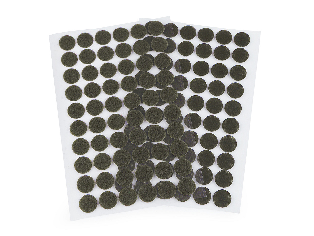 Self-adhesive Velcro dots Ø15 mm, green, 1 card