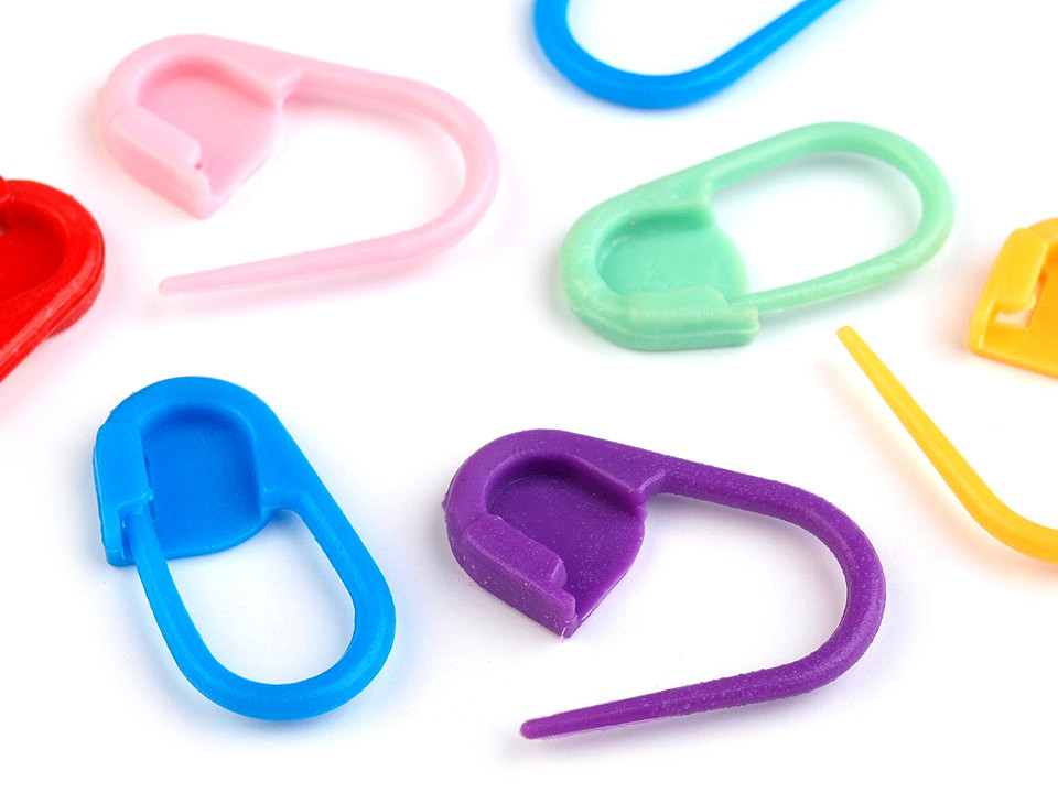 Knitting safety pin 11x21 mm, mix of colours, 20 pcs