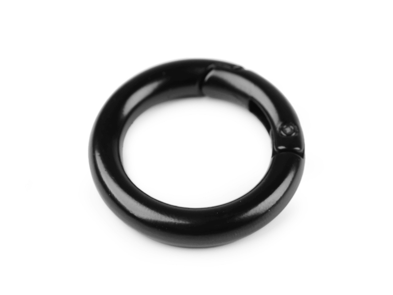 Round carabiner for handbags / key ring Ø25 mm, black varnish, 1 pc