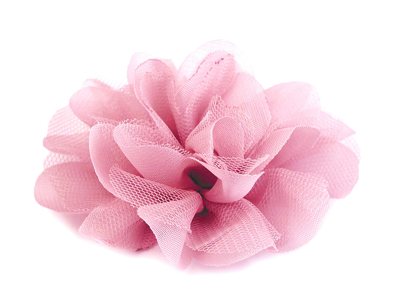 Chiffon flower Ø8 cm, light pink, 10 pcs