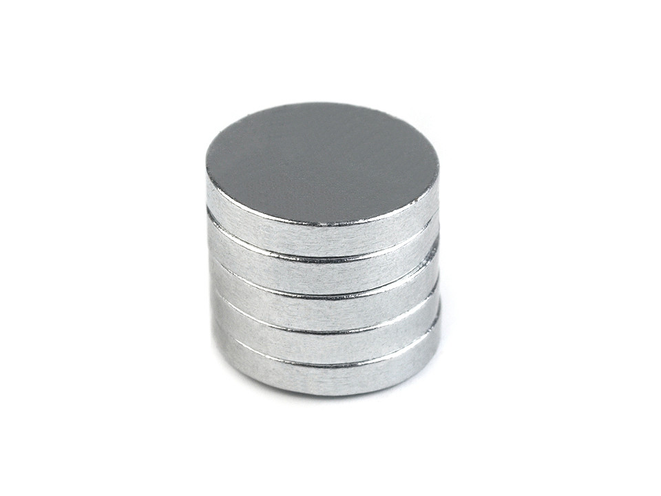 Magnet Ø10 mm, Nickel, 5 Stk.