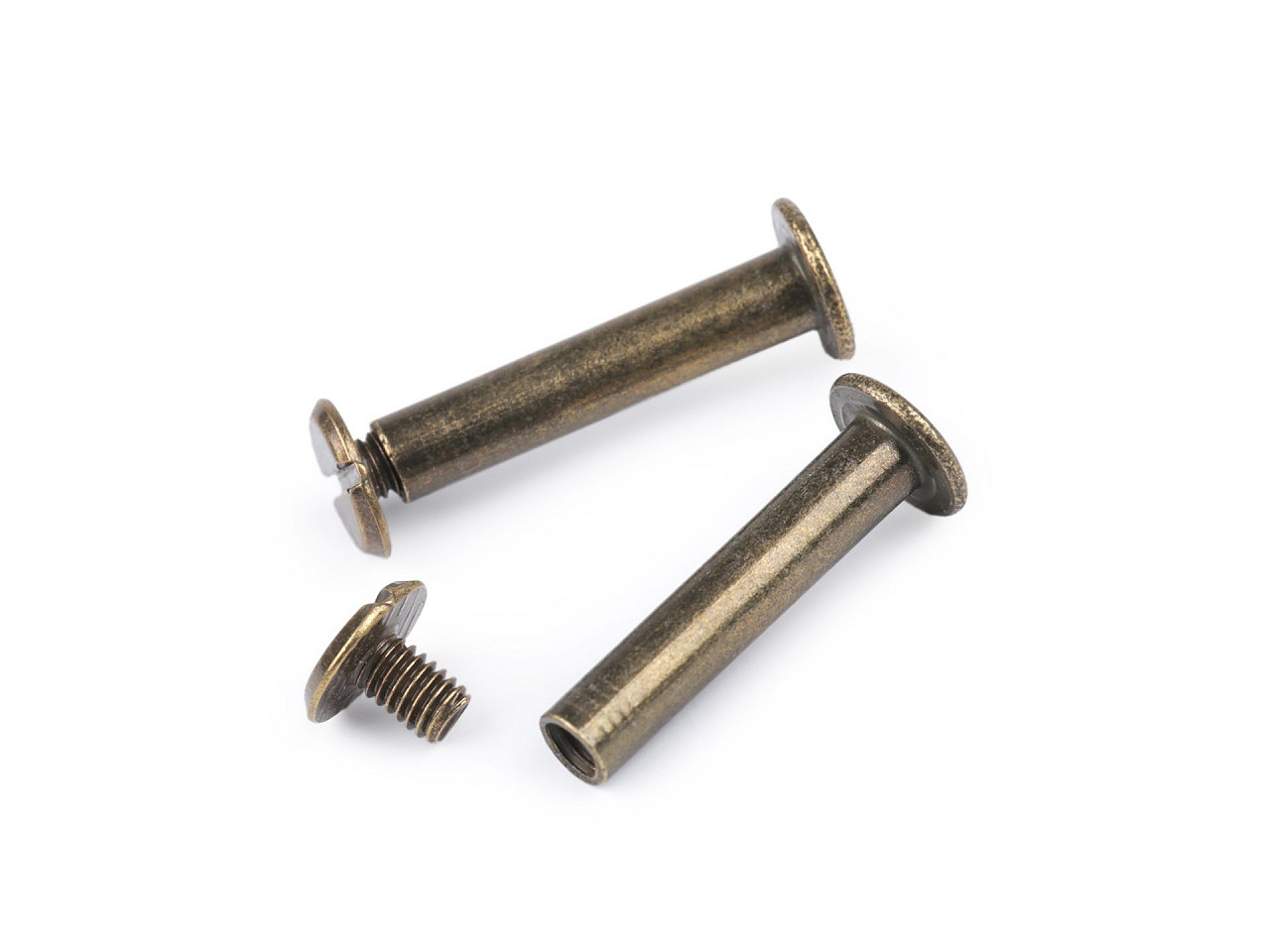 Bookbinding screw 25 mm, antique brass, 10 pairs