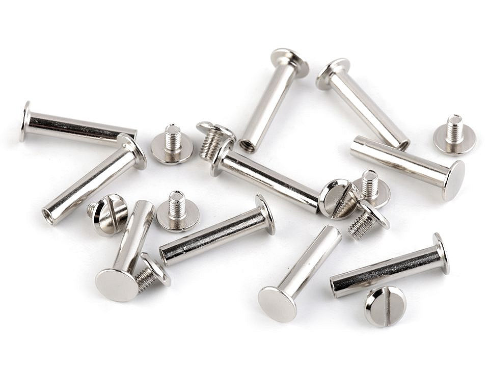 Knihařský šroub 12; 16; 20 a 25 mm, malé, 1 (25 mm) nikl