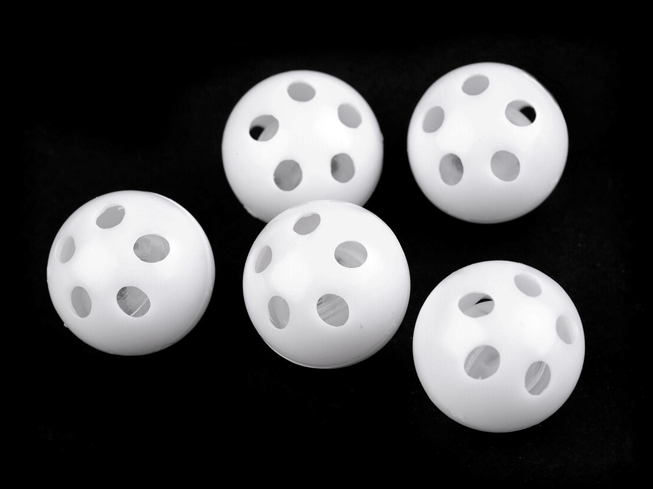 Rattle ball Ø2.4 cm, white, 5 pcs