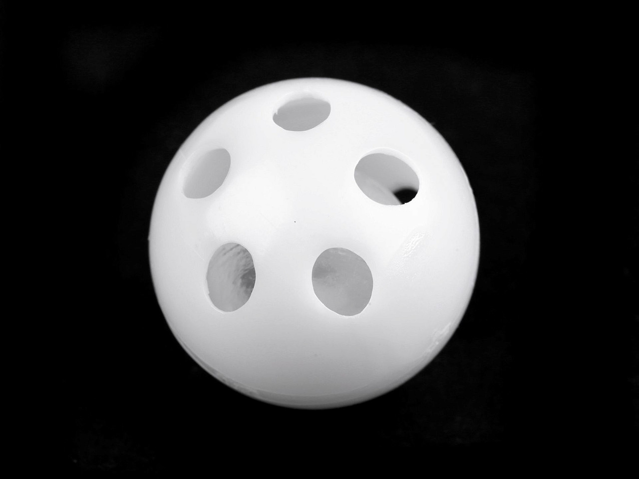 Rattle ball Ø2.4 cm, white, 5 pcs