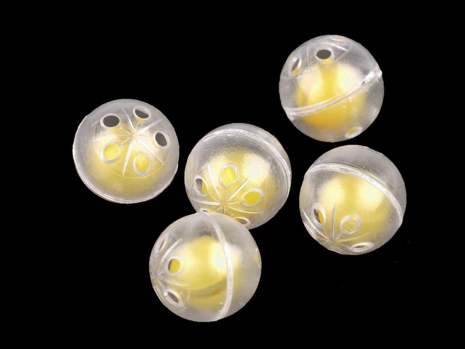 Rattle ball Ø2.4 cm, transparent, 5 pcs