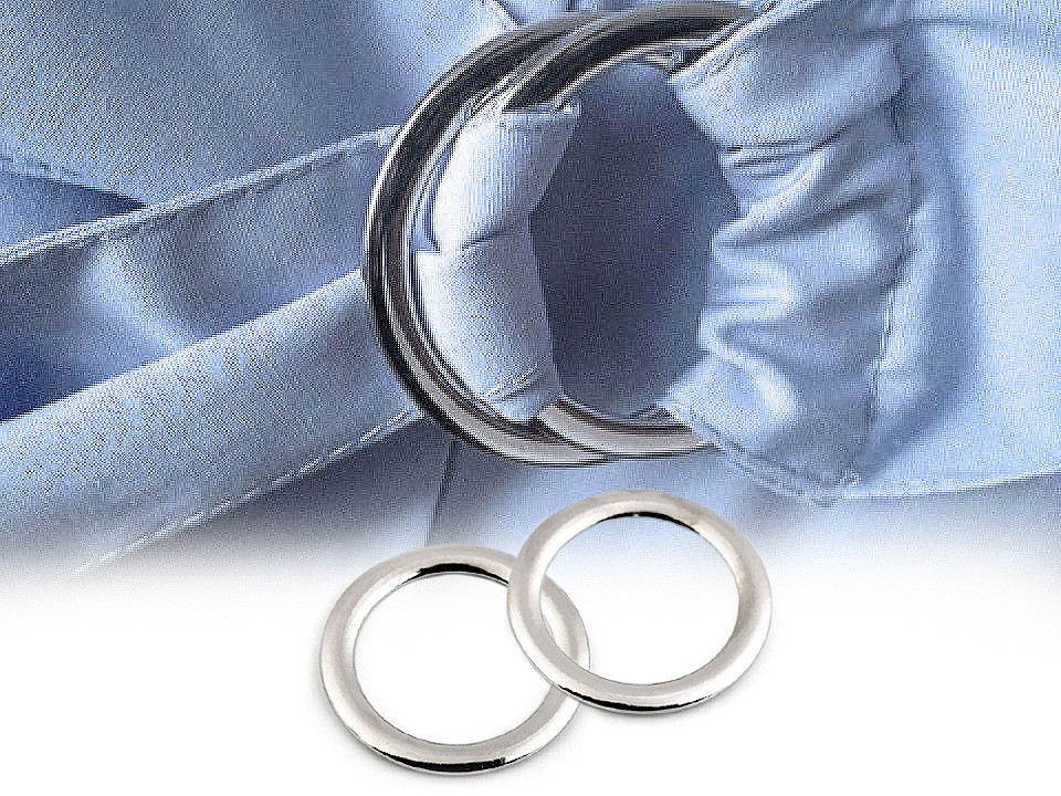 Spona / oděvní kroužek Ø28 mm plochý, malé, 1 nikl