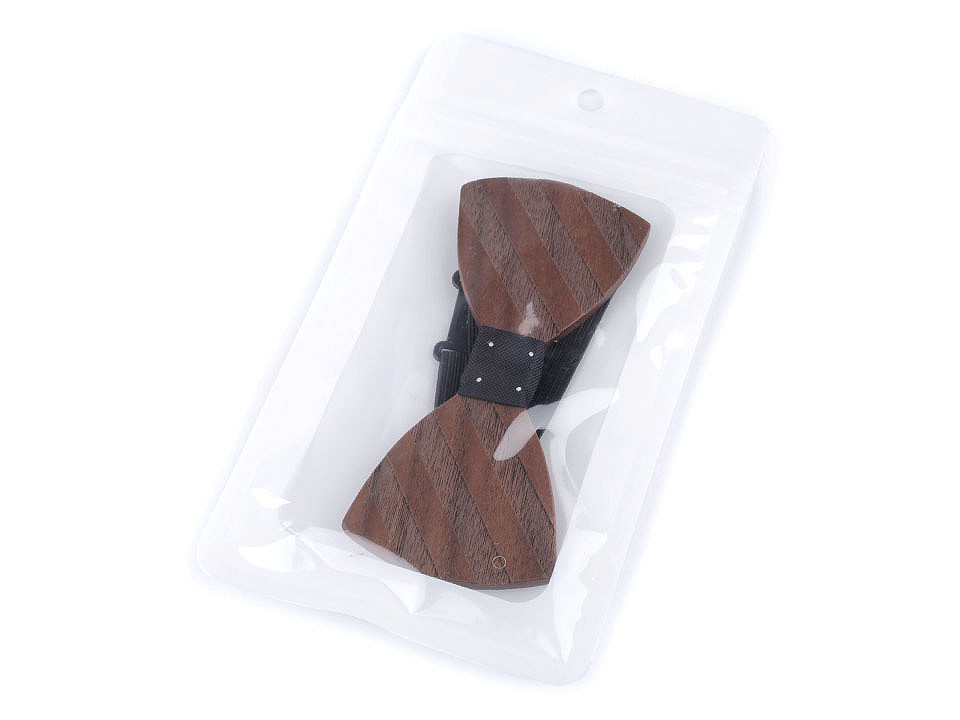 Wooden bow tie, brown natural, 1 pc