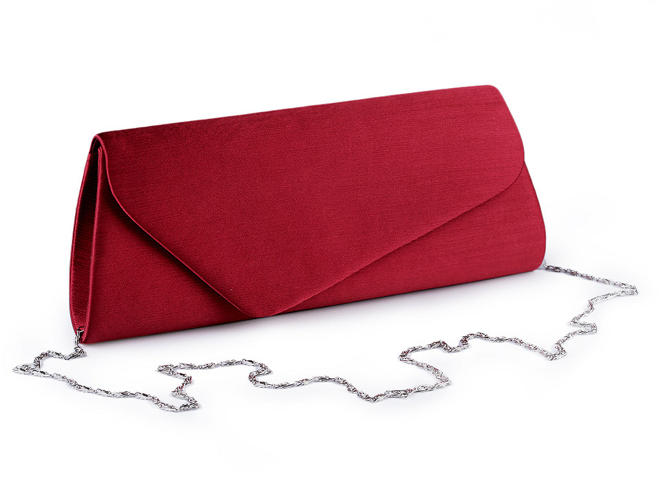 Handtasche - Satin-Clutch mit Rippenstruktur, Dunkelblau, 1 Stück