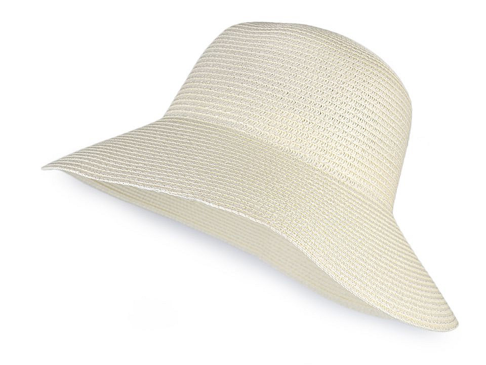 Pălărie de vară pentru femei / pălărie de paie pentru decorare, pai deschis la culoare, 1 buc