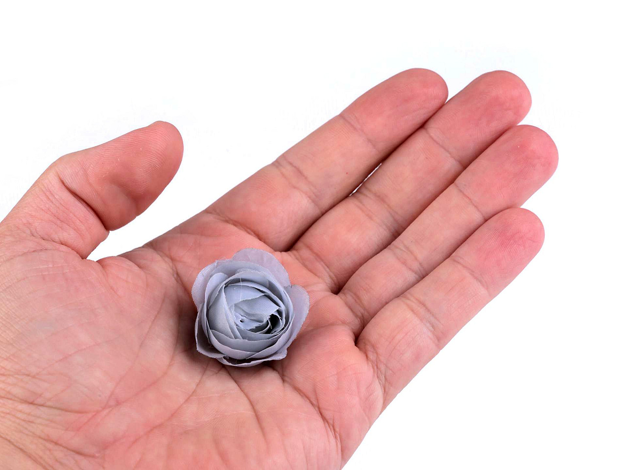 Textilní květ růže Ø3,5 cm, střední, 12 zelená šalvěj tmavá