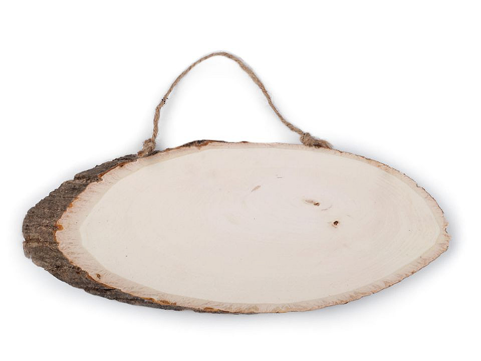 Drevený ovál / ceduľka s kôrou na dotvorenie