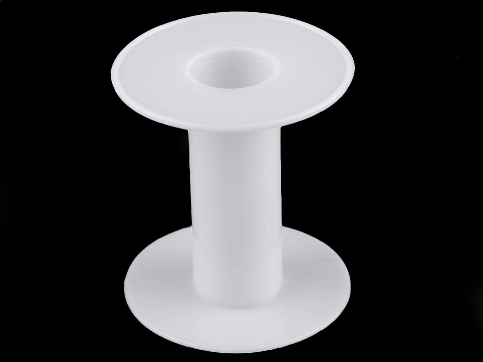 Plastic bobbin 6x6,6 cm, white, 20 pcs