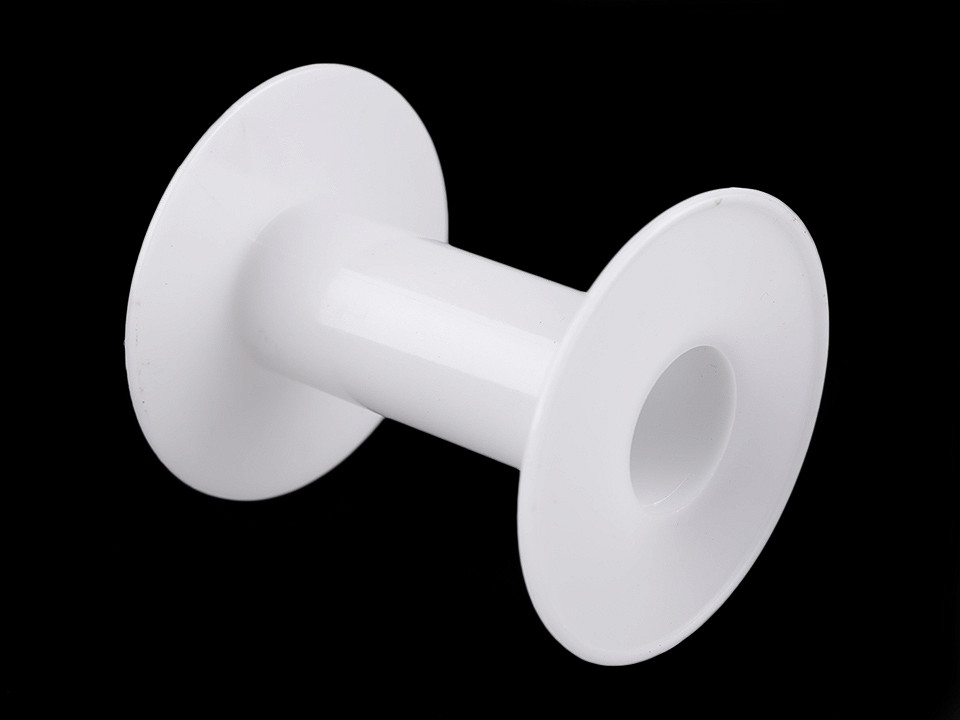 Plastic bobbin 6x6,6 cm, white, 20 pcs