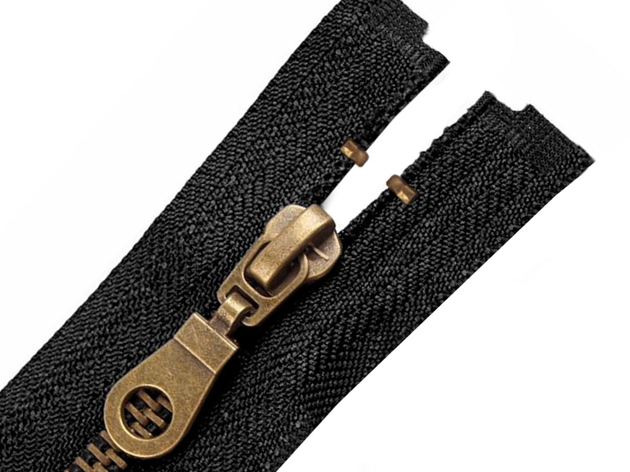 Koncovka na spirálový a kovový zip No 3; 5; 8; 10 horní, malé, 4 (5 mm) zlatá světlá