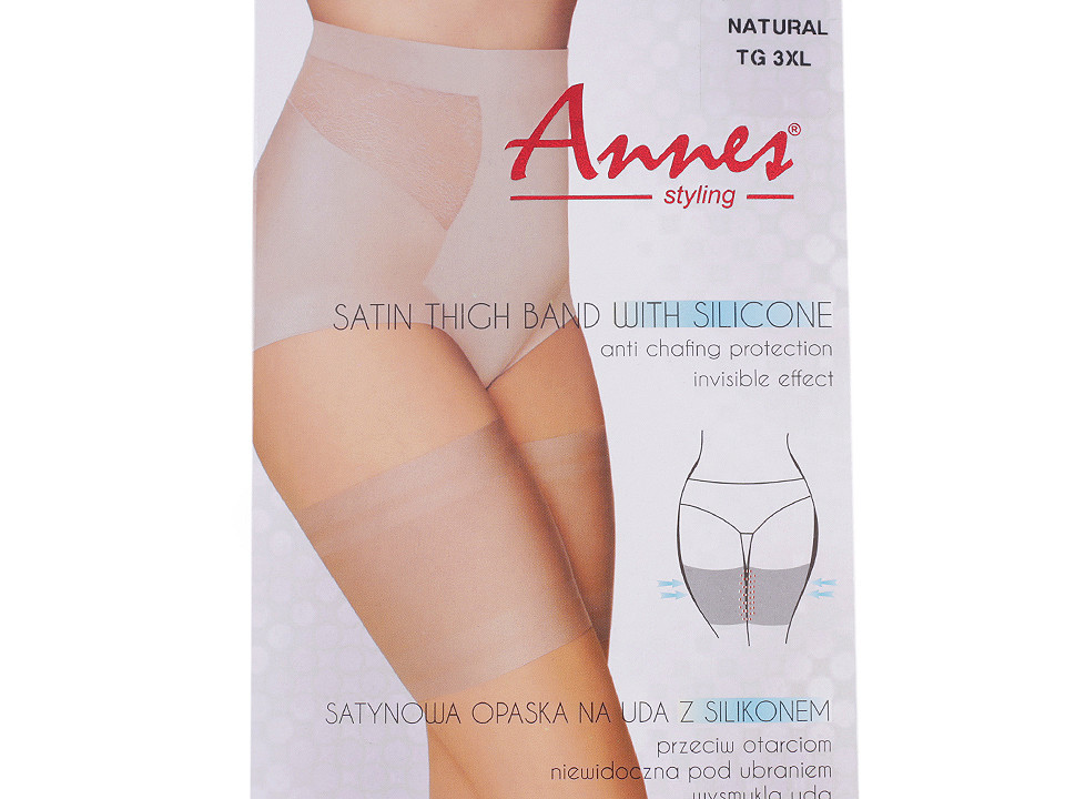 Self-adhesive anti-chafing thigh bands, 3XL: 77-81cm, natural, 1 box