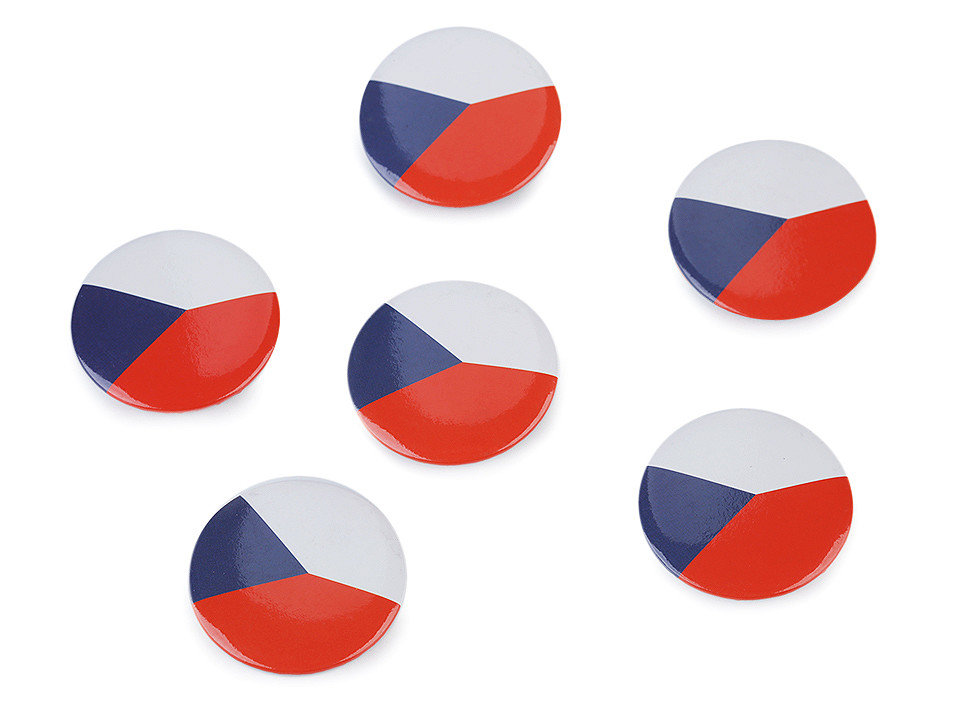 Brošňa / placka vlajka Česká republika Ø3,5 cm