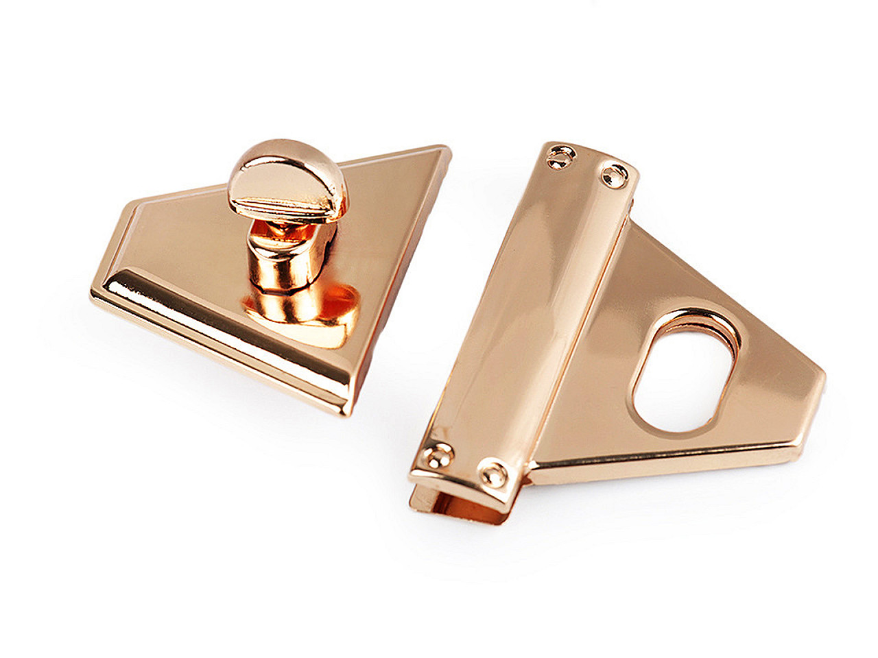 Sada zapínání na tašku 47x50 mm, střední, 1 růžové zlato