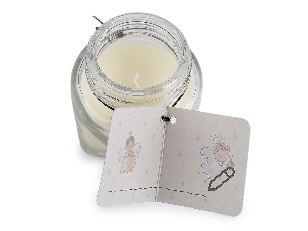 Malá vánoční vonná svíčka ve skle s jmenovkou 28 g, velké, mix č. 4