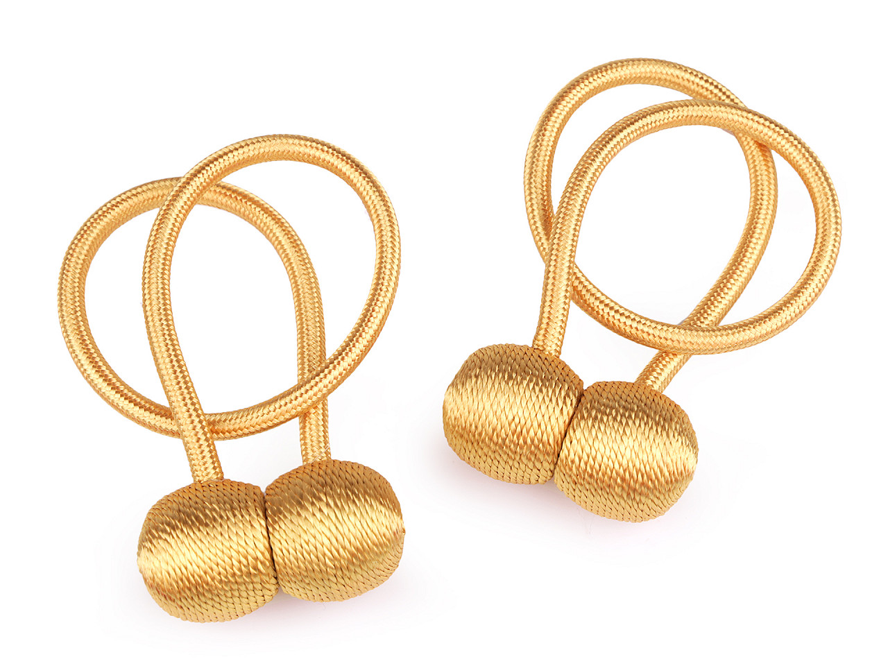 Decorative tie / curtain cord with magnet, gold, 2 pcs