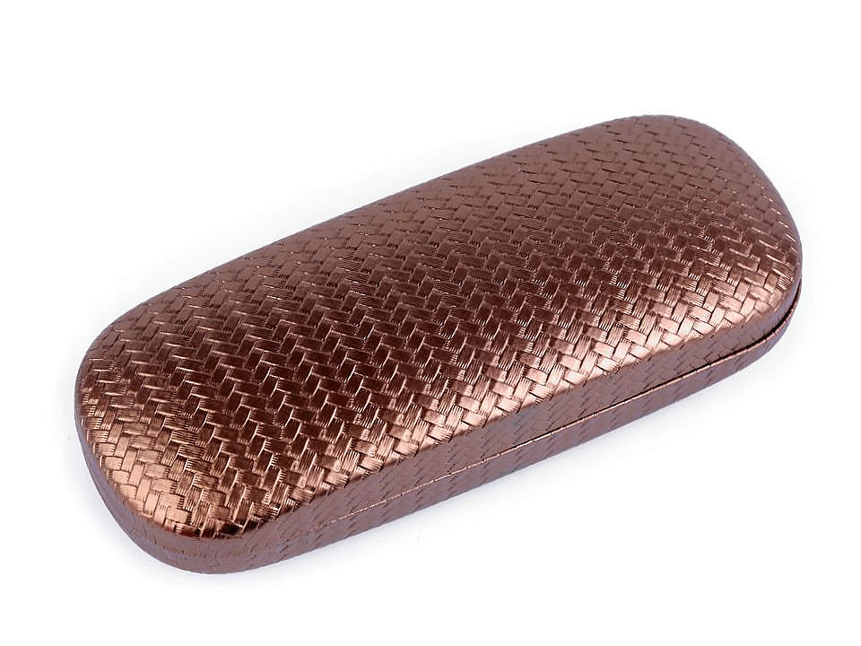 Pearl glasses case 6x16 cm, brown cognac, 1 pc