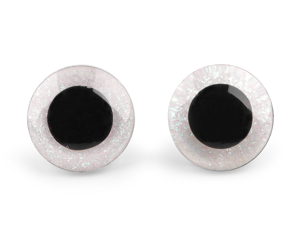 Oči glitrové s pojistkou Ø25 mm, střední, 2 pink