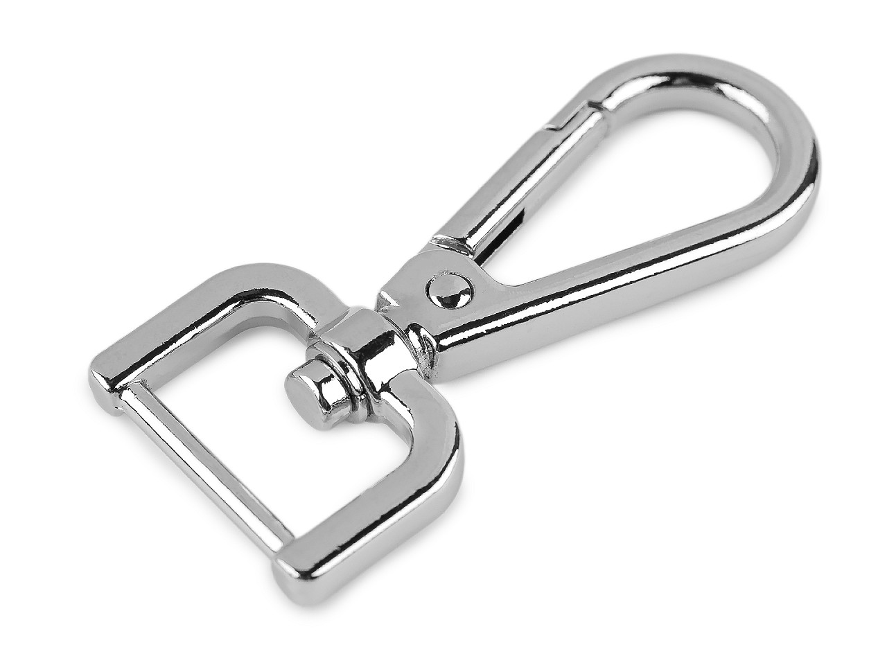 Kovová karabina otočná, průvlek 20 mm, velké, 2 nikl černý