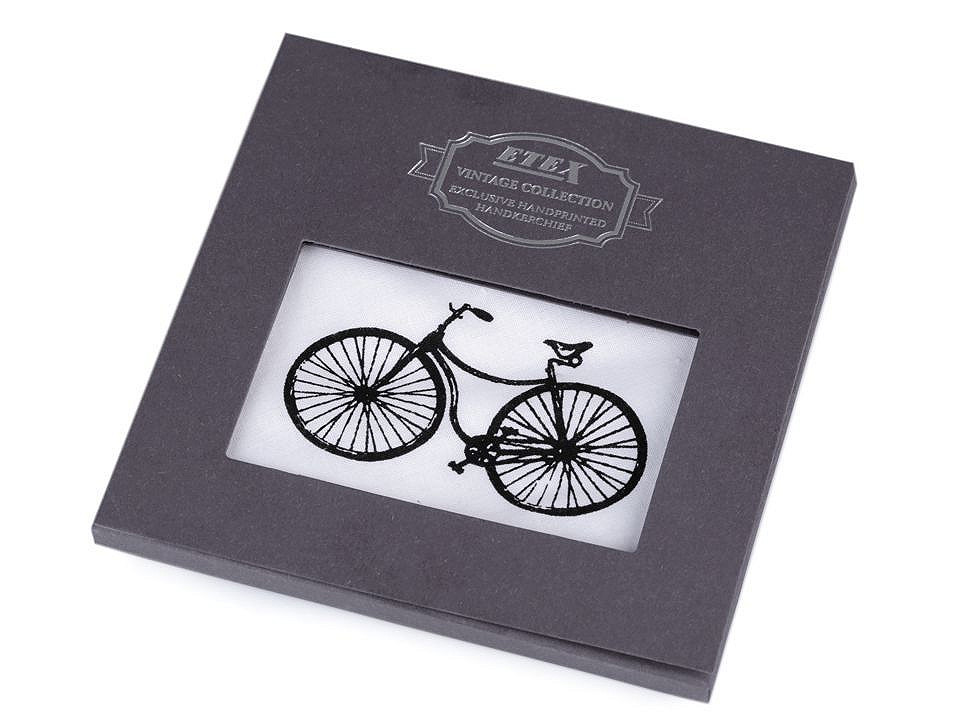 Batistă pentru bărbați cu, bicicletă / cutie cadou, albă, 1 buc.