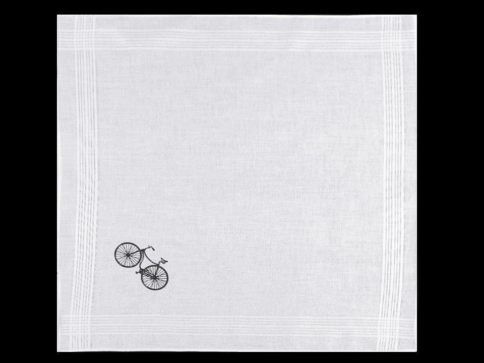 Herren-Taschentuch Fahrrad / Geschenkbox, weiß, 1 Stück