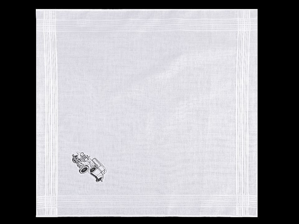 Herren-Taschentuch Auto / Geschenkbox, weiß, 1 Stück