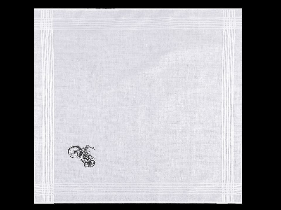 Herren-Taschentuch Auto, Motorrad, Fahrrad / Geschenkbox, weiß, 1 Stück
