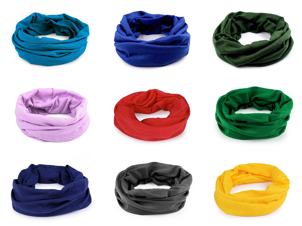 Multifunkční šátek pružný, bezešvý, jednobarevný, velké, 7 žlutá