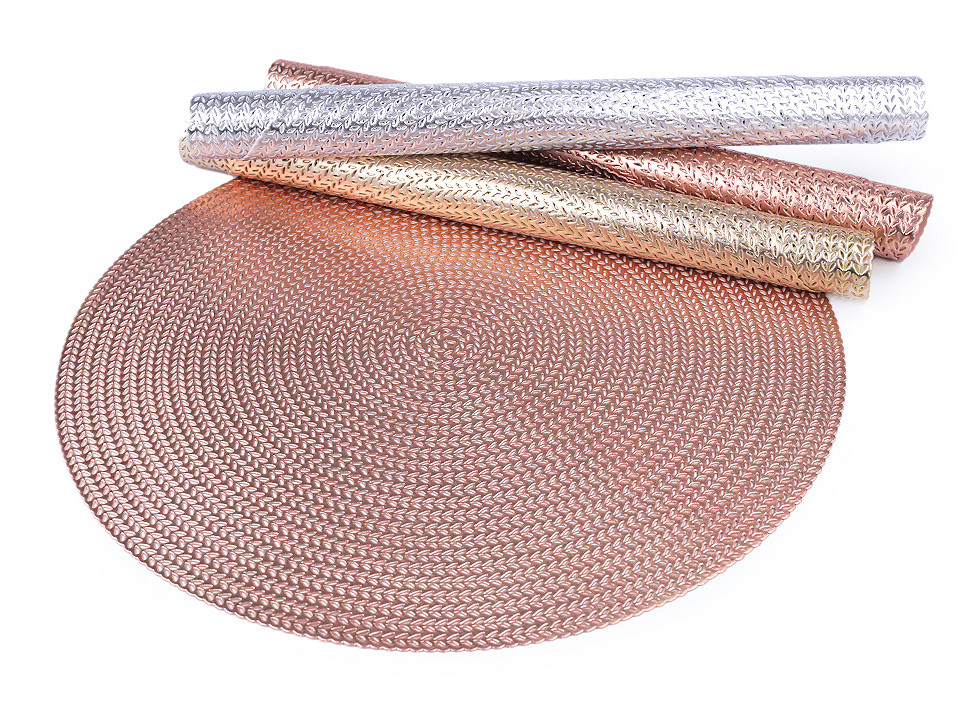 Metalické prestieranie mat ø38 cm vianočné
