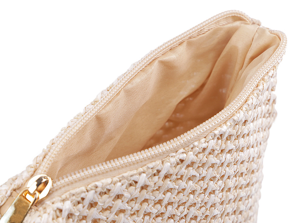 Small handbag / crossbody with macrame structure, natural, 1 pc