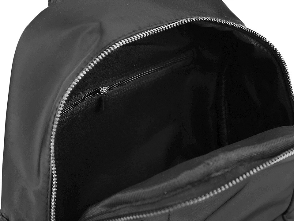 Rucksack mit Fächern einfarbig, schwarz, 1 Stk.