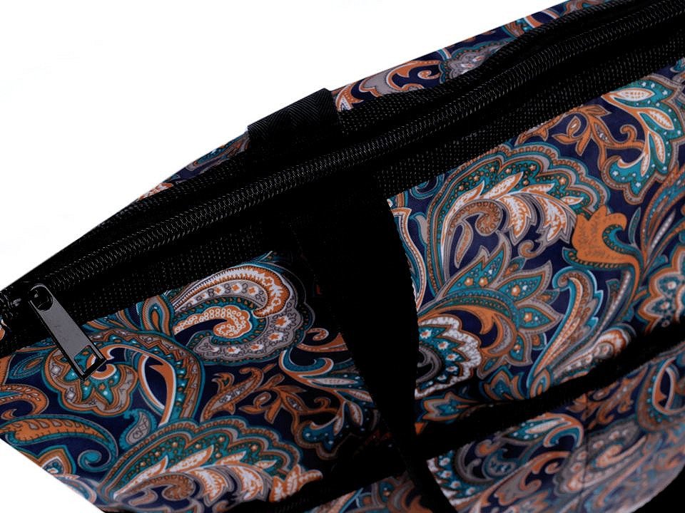 Faltbare Einkaufstasche mit Reißverschluss, robust, 38 x 44 cm, schwarz, 1 Stück