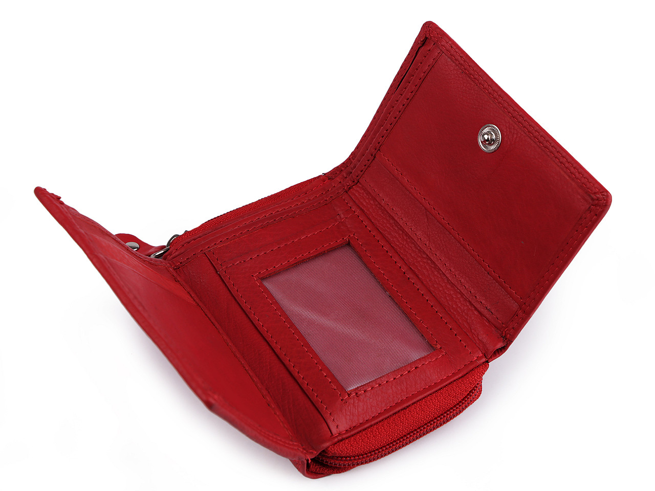 Damen-Geldbörse aus Leder, rot, 1 Stück
