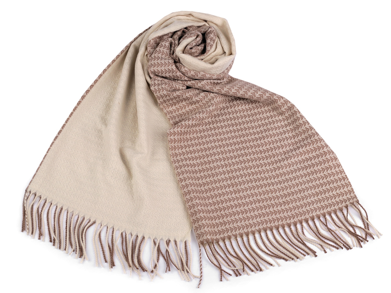 Zimní šála / pléd s třásněmi 65x180 cm, střední, 22 šedá černá