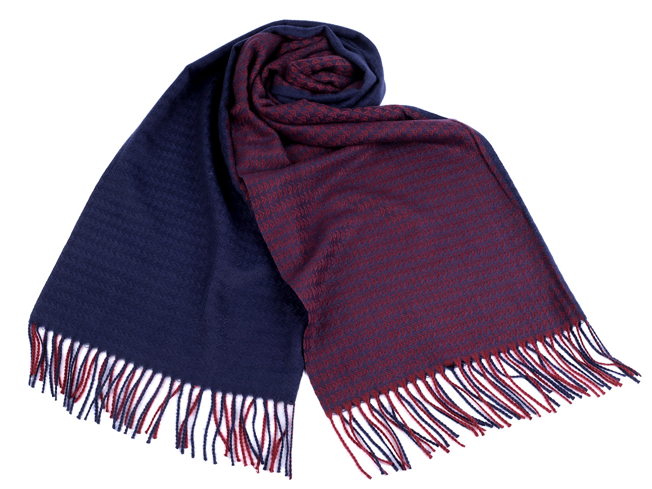 Zimní šála / pléd s třásněmi 65x180 cm, střední, 22 šedá černá