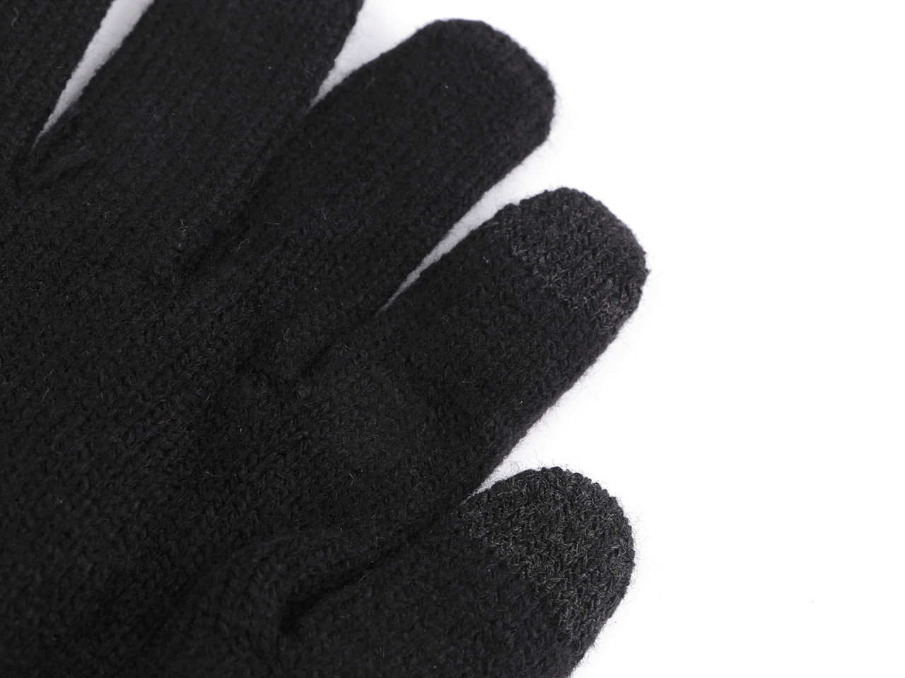 Gestrickte Damenhandschuhe, schwarz, 1 Paar