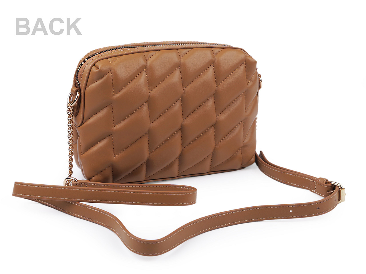 Stepptasche Crossbody 24x17 cm, Cognacbraun, 1 Stk