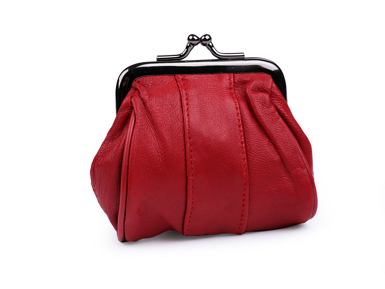 Small leather wallet / coin purse, red, 1 pc