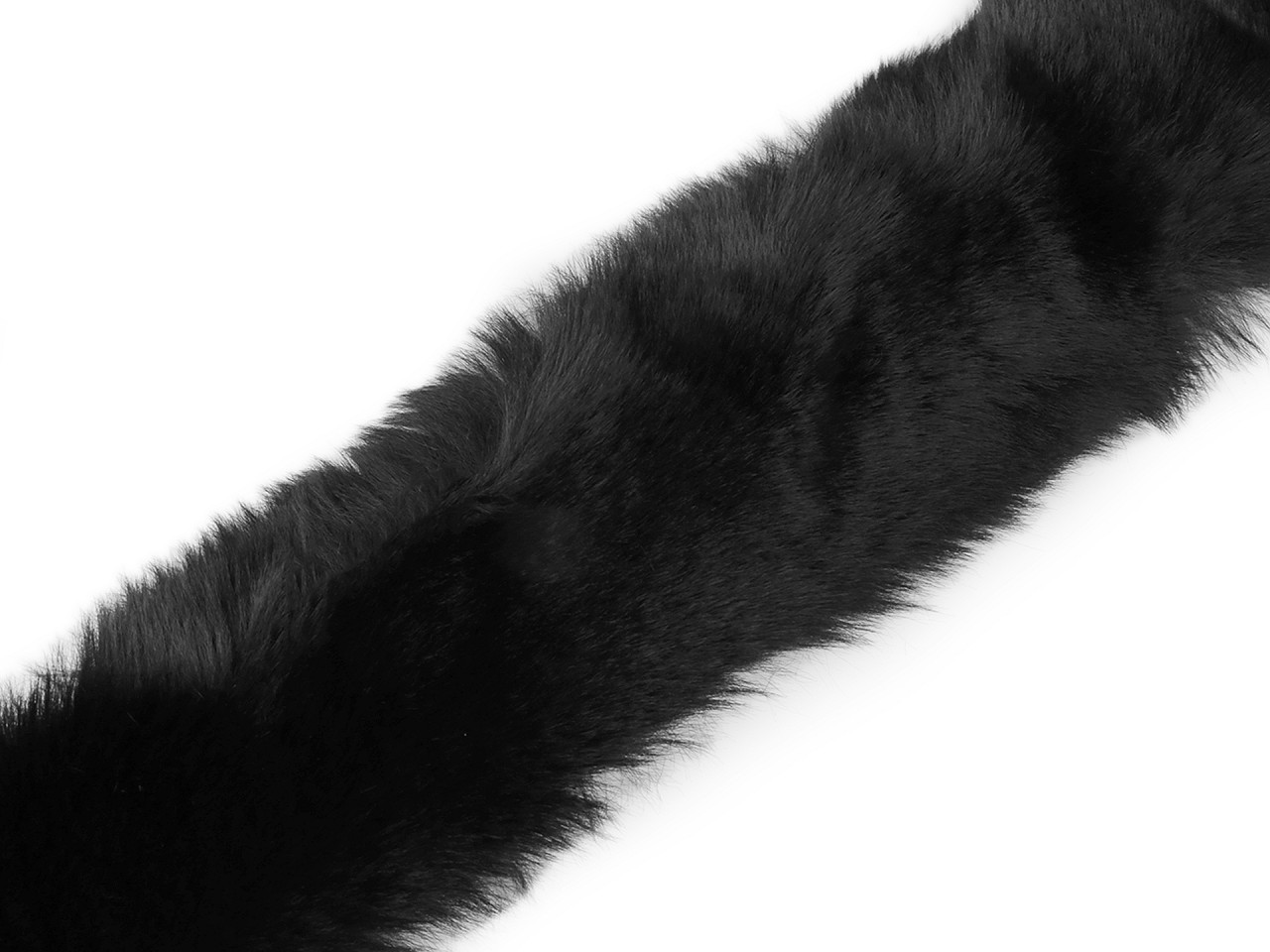 Sew-on clothing / decorative fur, width 5 cm, black, 1 pc