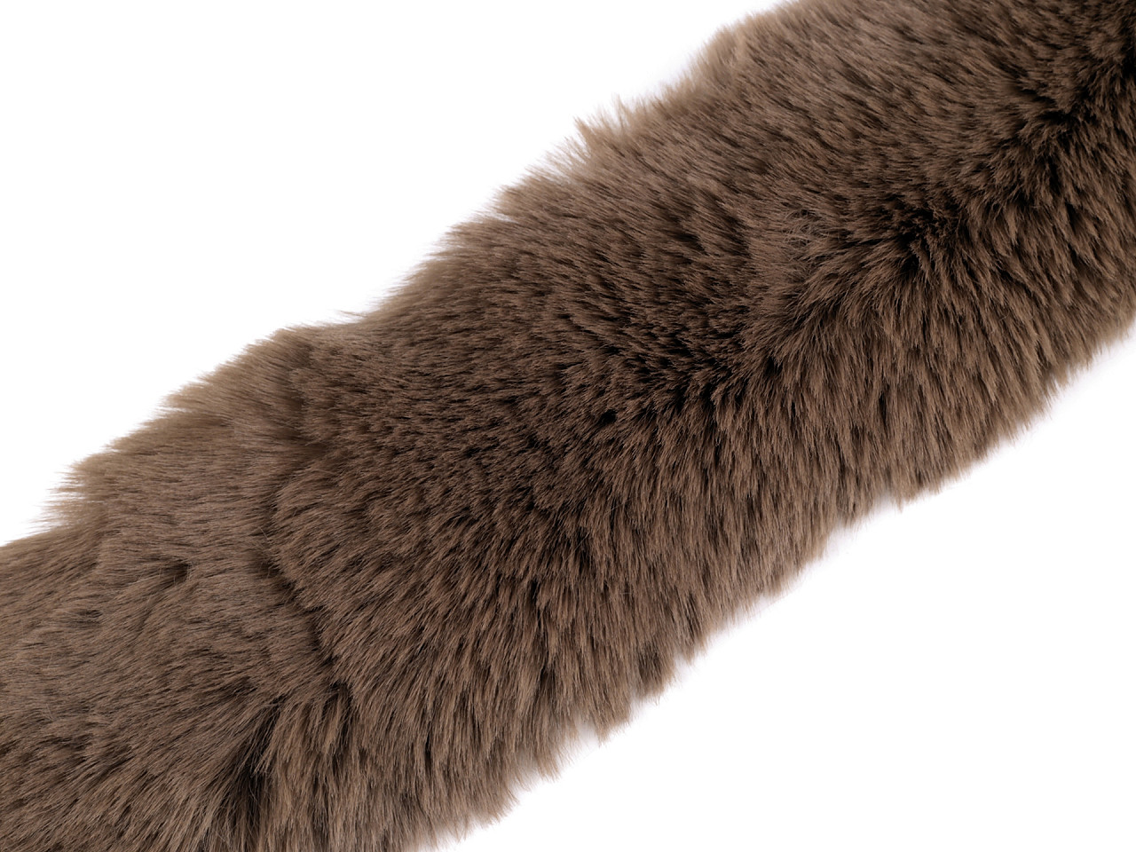 Sew-on clothing / decorative fur, width 5 cm, dark beige, 1 pc