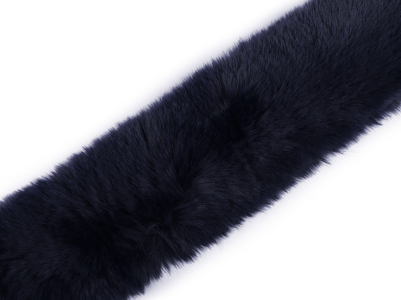 Sew-on clothing / decorative fur, width 5 cm, dark blue, 1 pc